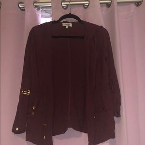 Charlotte Russe maroon cardigan with hood